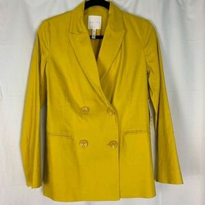 NWT Leith Oversized Yellow Tea Double Breasted Blazer,size XXL